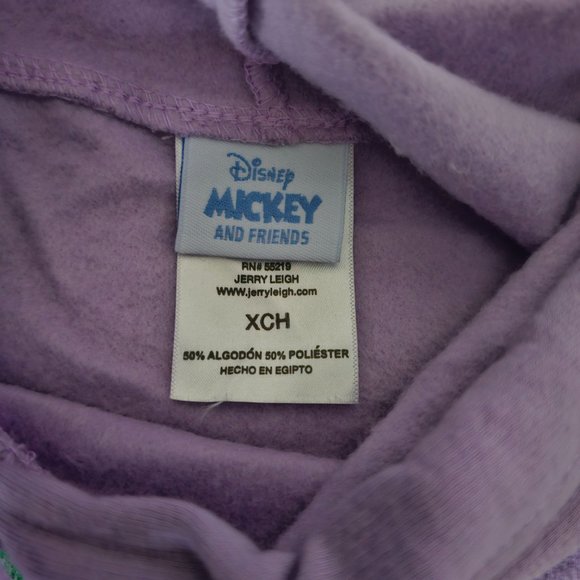 Disney Mickey And FRIENDS Purple Long Sleeve Pullover Hoodie Sweater Women's XS - Picture 4 of 9
